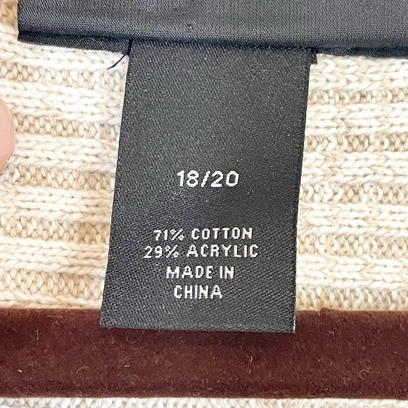 Lane Bryant Women's Tan Cotton Blend Open Front Cardigan Sweater Size 18/20 NWT - Picture 9 of 9